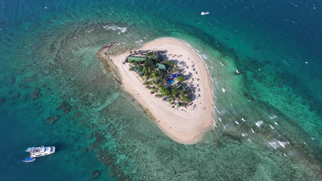Vista Aerea Dell'Isola del Mare del Sud Nelle Isole Mamanuca delle Fiji nel Pacifico del Sud