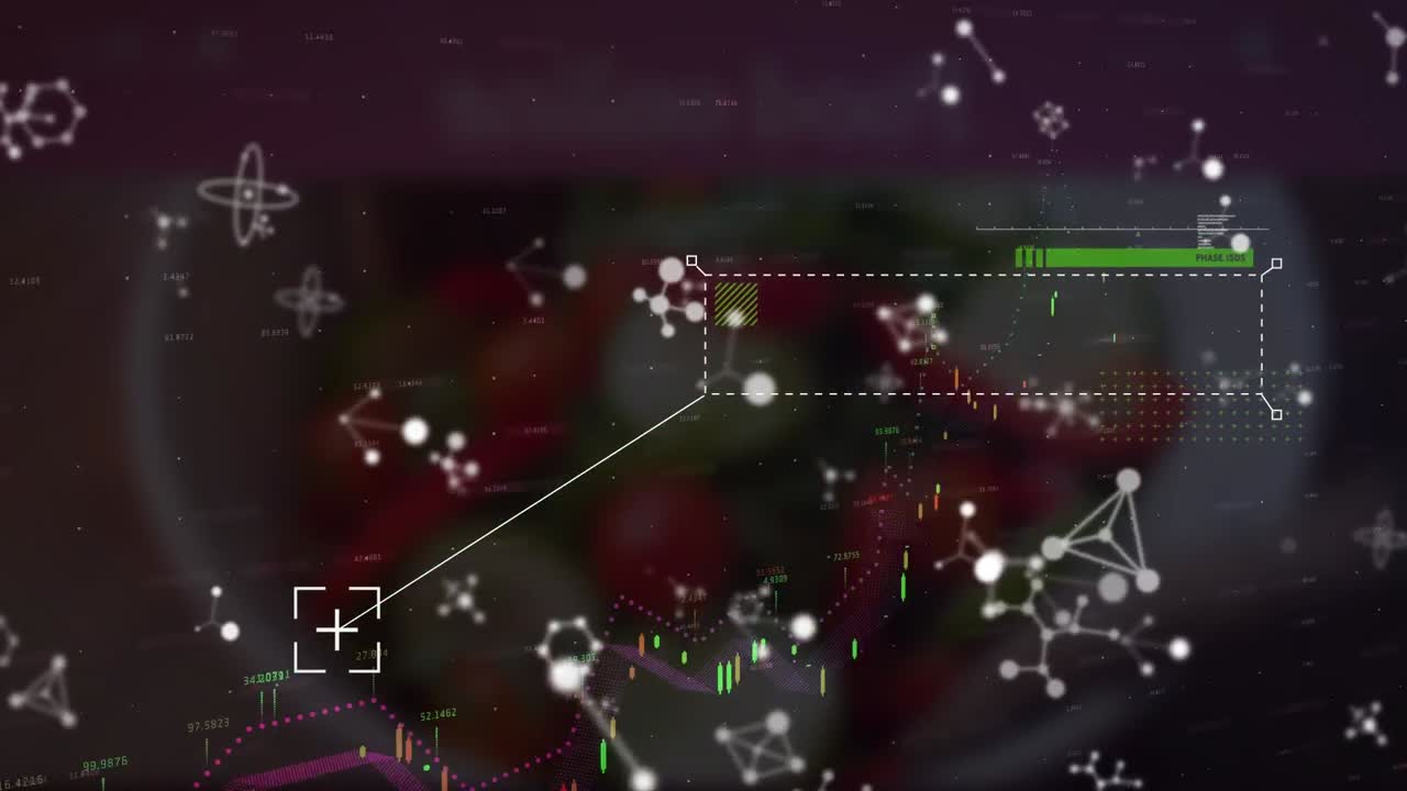 animación del procesamiento de datos sobre un fondo negro