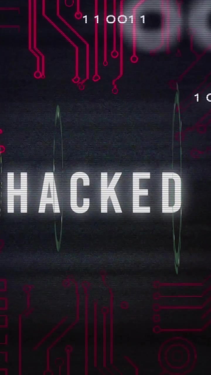 Animation af netværk af forbindelser over scopeskanning og hacket tekst