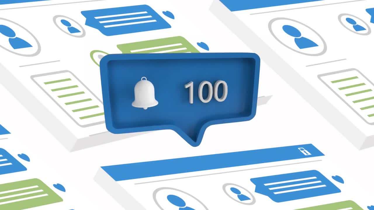 Bell icon with increasing count on social media