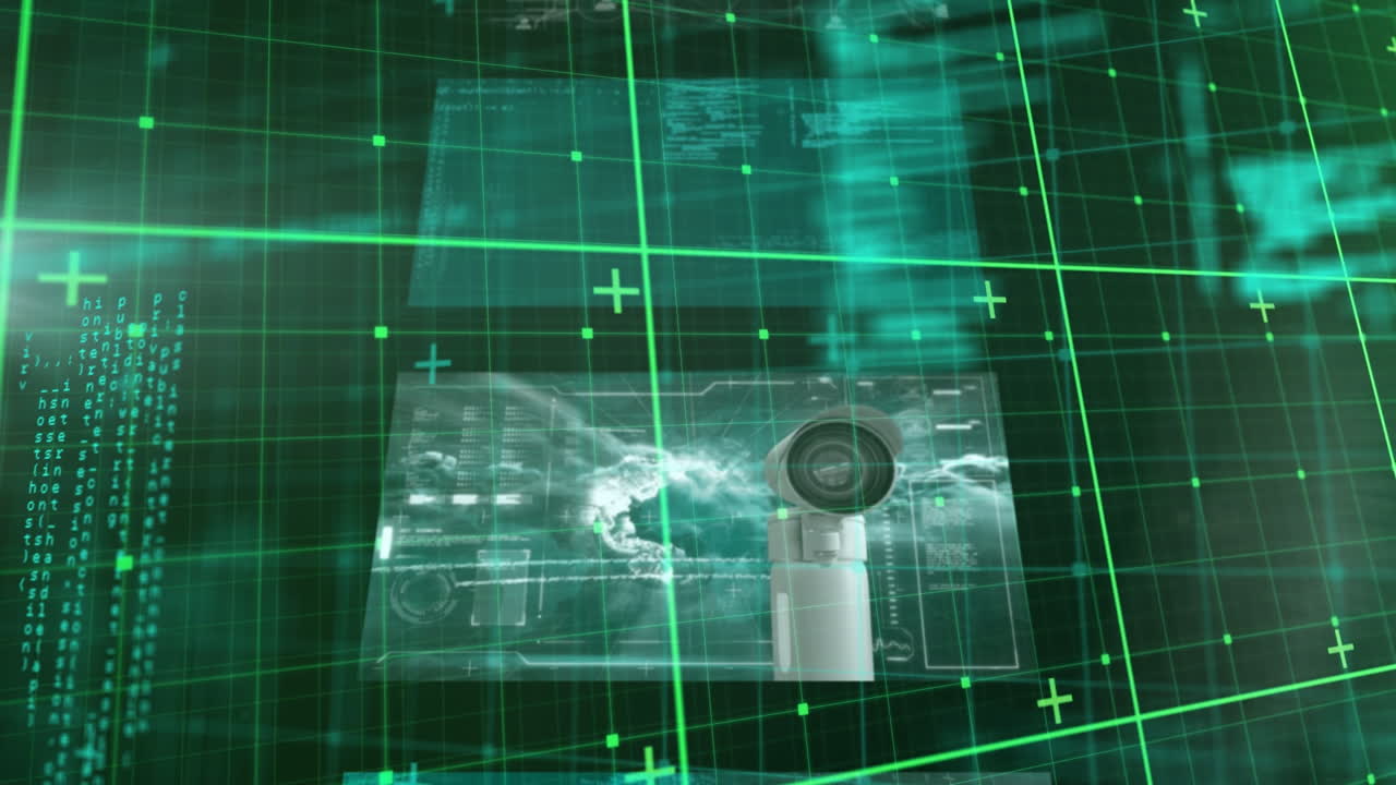 animación del procesamiento de datos en pantallas sobre red