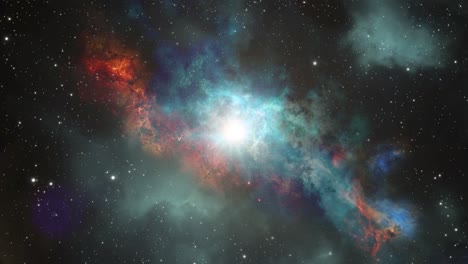 great universe, star-studded nebula moving in space