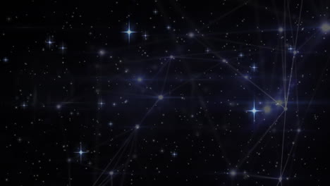 animación de estrellas a través de una red de conexiones