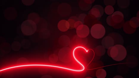 Red-Heart-Banner-on-blur-defocused-bokeh