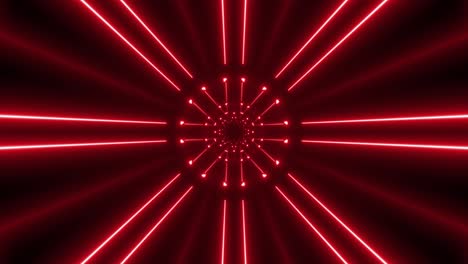 túnel geométrico de neón rojo