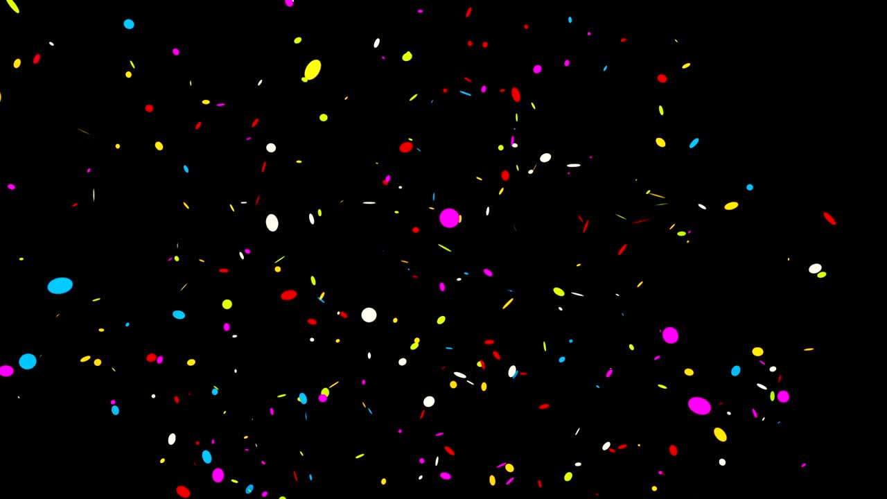 Confetti colorati su sfondo nero