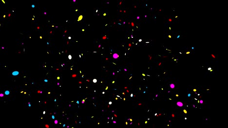 confeti colorido sobre un fondo negro