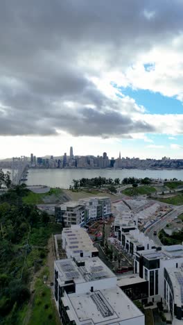 Aerial View of San Francisco City Skyline and Modern Residential Development