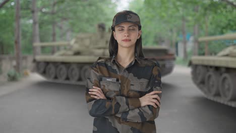 portrait of indian woman army officer