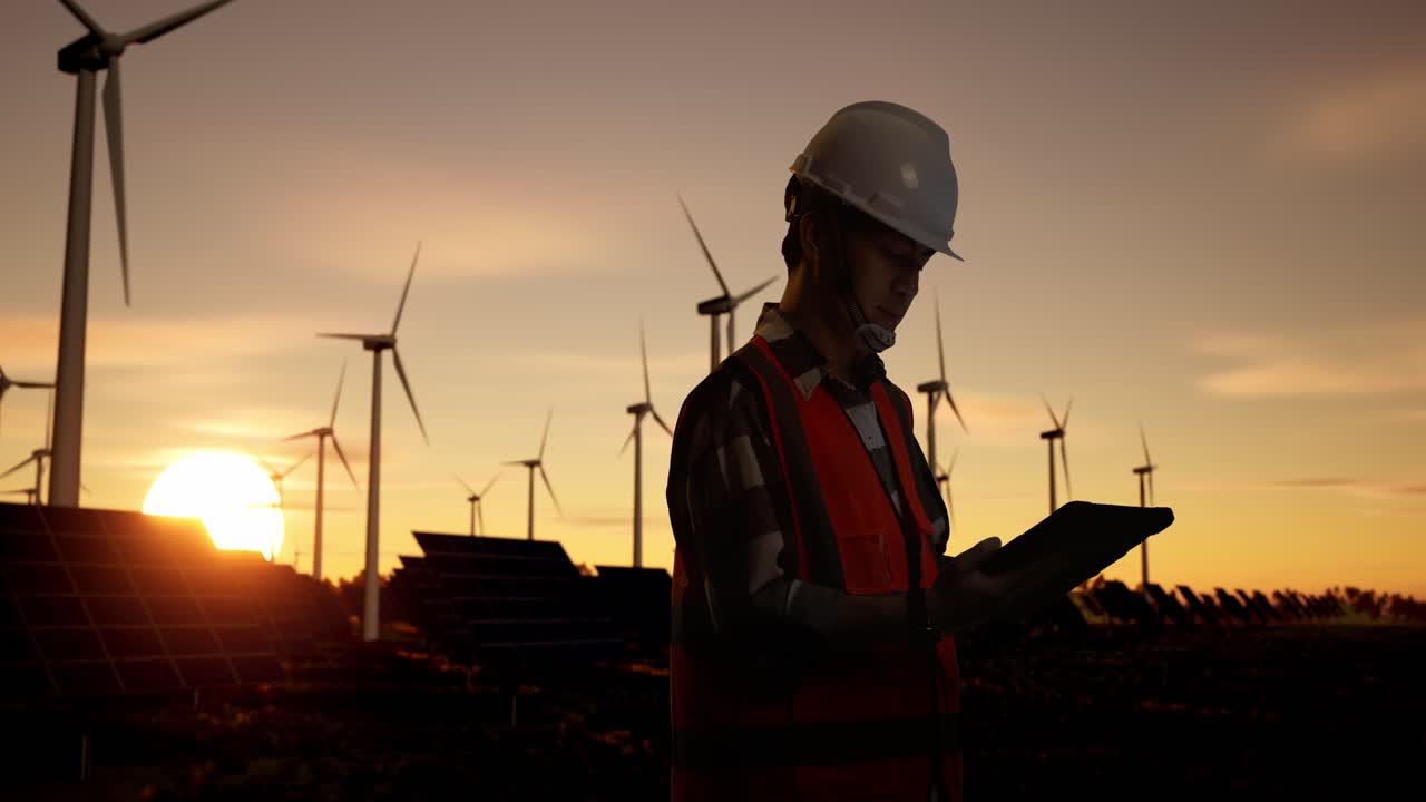 Wind and Solar Energy Engineer at Sunset