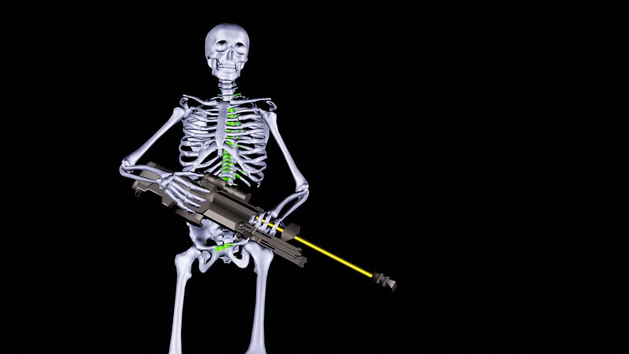 scheletro che tiene il fucile -security-cyber