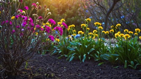 beautiful spring garden flowers