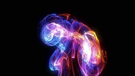 abstract dynamic glowing particle swirls