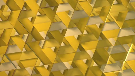color amarillo soleado del minimalismo. vista superior representación 3d de animación en bucle con el movimiento de triángulos geométricos. fondo sin fin para la presentación. animación de negocios
