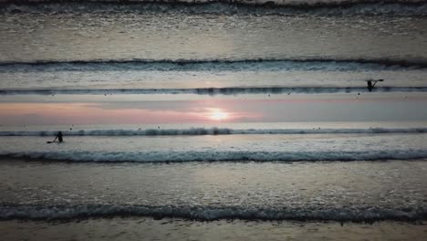 double exposure beach sunset