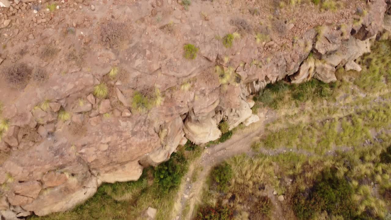 Aerial view of Tenerife's arid canyon amidst daylight