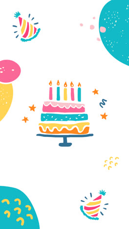 gráfico en movimiento de diseño plano minimalista posts de cumpleaños en instagram