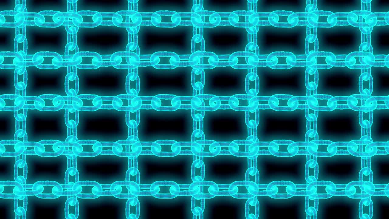 animación de bucle de tecnología de enlace de cadena de bloques de hologramas