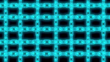 animación de bucle de tecnología de enlace de cadena de bloques de hologramas