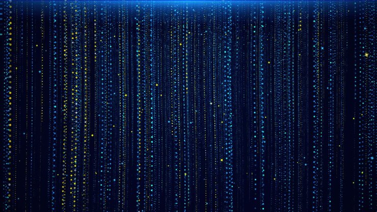 4k background of digital line waving abstract universe particles star dust virtual space beam light