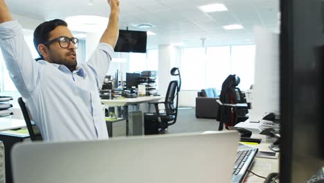 male executive working on computer