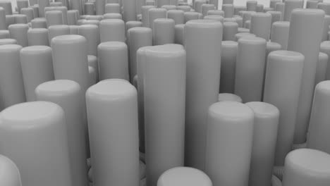 3d looped abstract background from cylinders. minimalistic geometry.