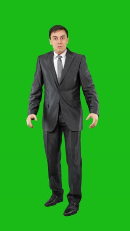 businessman expressing disagreement, fear, and confusion