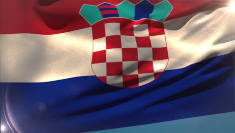 large croatia national flag waving