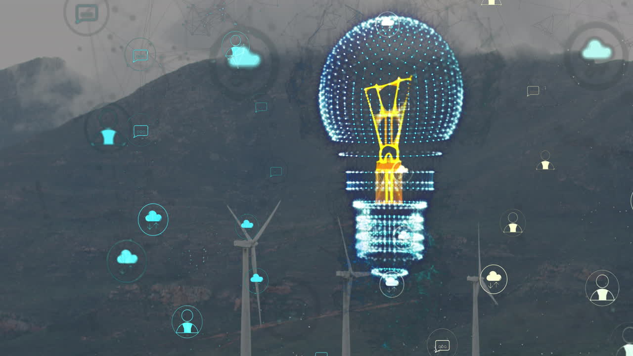 전구의 애니메이션과 연결과 함께 데이터 처리