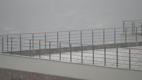 rooftop balcony in snow