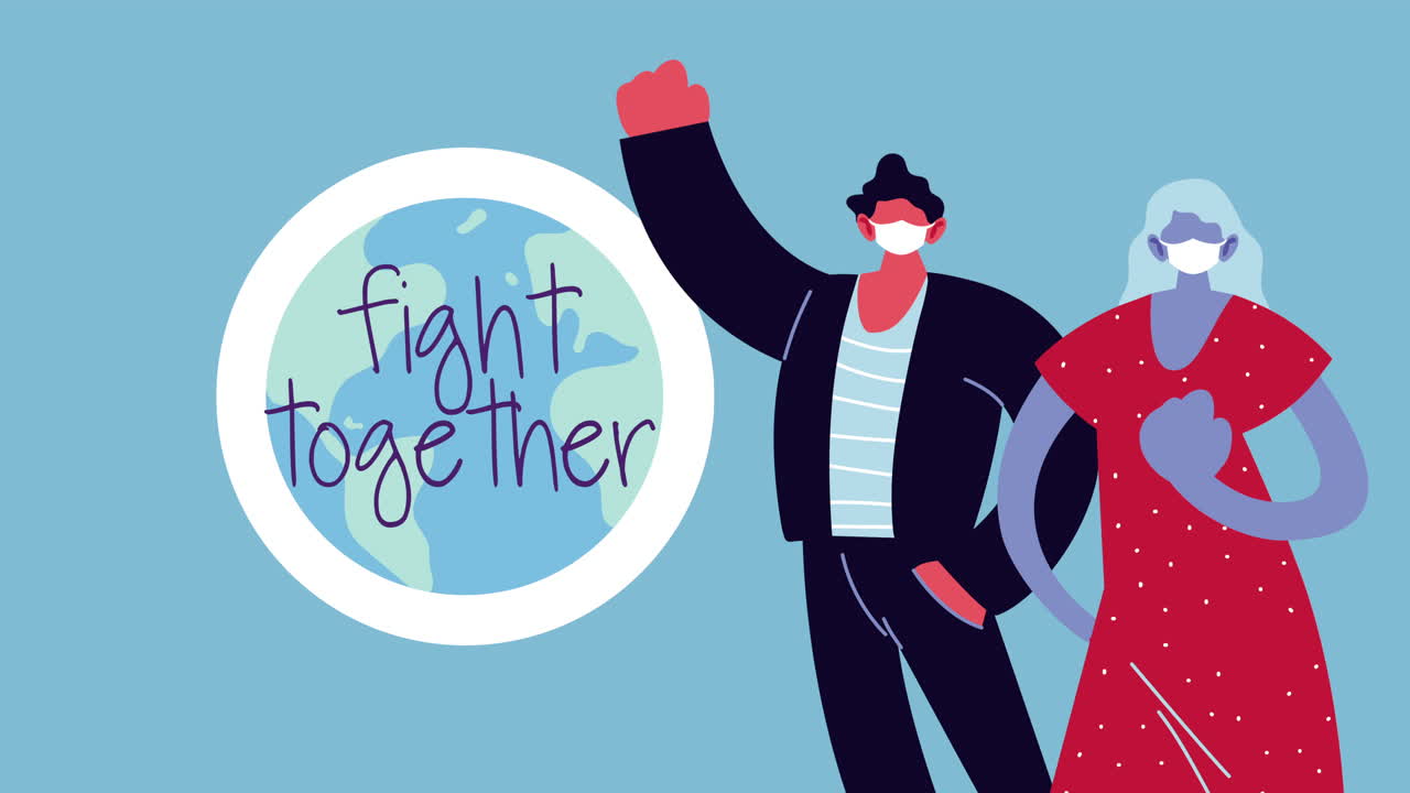 pareja usando máscaras faciales para covid-19