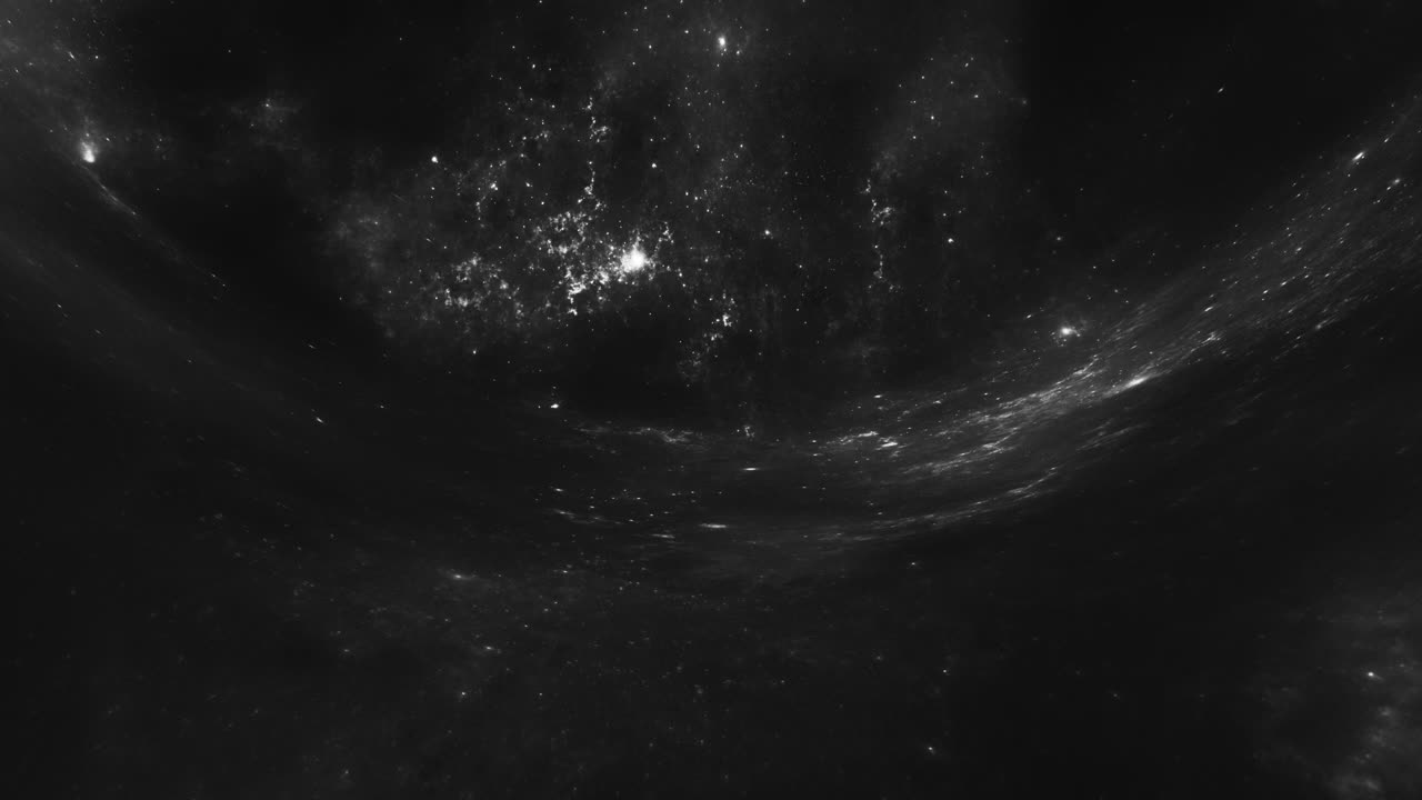 A giant wormhole curves the black space around it