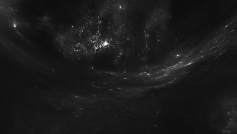 a giant wormhole curves the black space around it