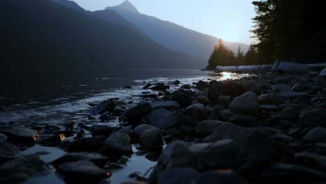 river and mountains at countryside 4k