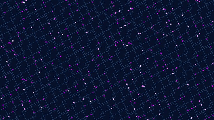 Grid of small white dots on dark blue background