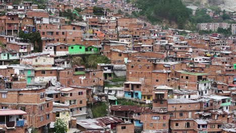 establishing shot of unidentifiable shanty town