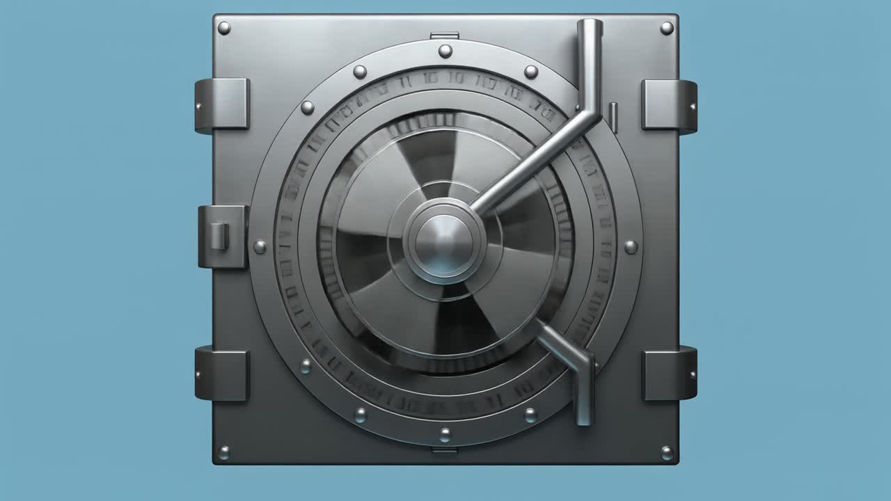 Safe Door with Combination Lock Spinning