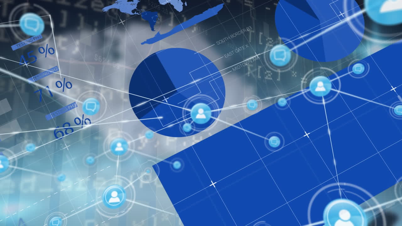 데이터 프로세싱을 통한 연결 네트워크의 애니메이션