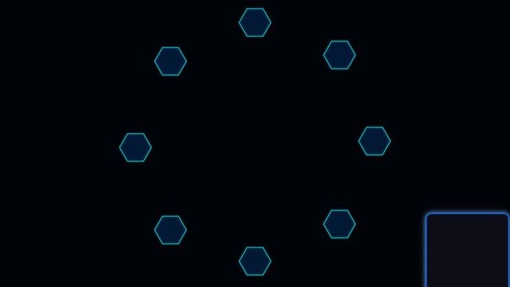 Abstract Digital Animation of Expanding and Contracting Hexagon Network