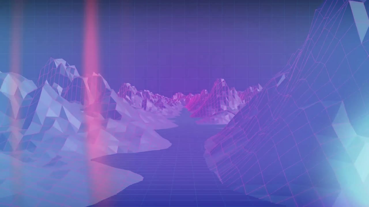 Animation of mountain of rocks in blue background