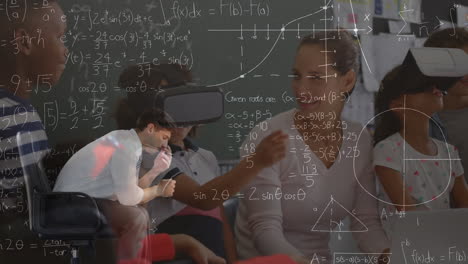animation of mathematical equations over diverse schoolchildren using vr headset