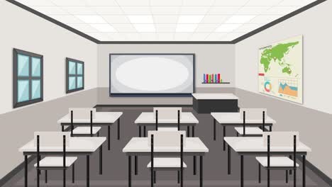 animation showing changes in a classroom over time