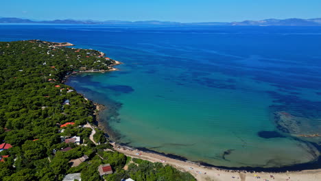 wide angle view of blue ocean scape at greece during daytime