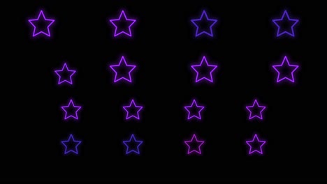 pulsing purple stars pattern with neon light in casino style