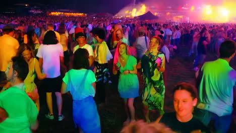 nighttime outdoor dance party
