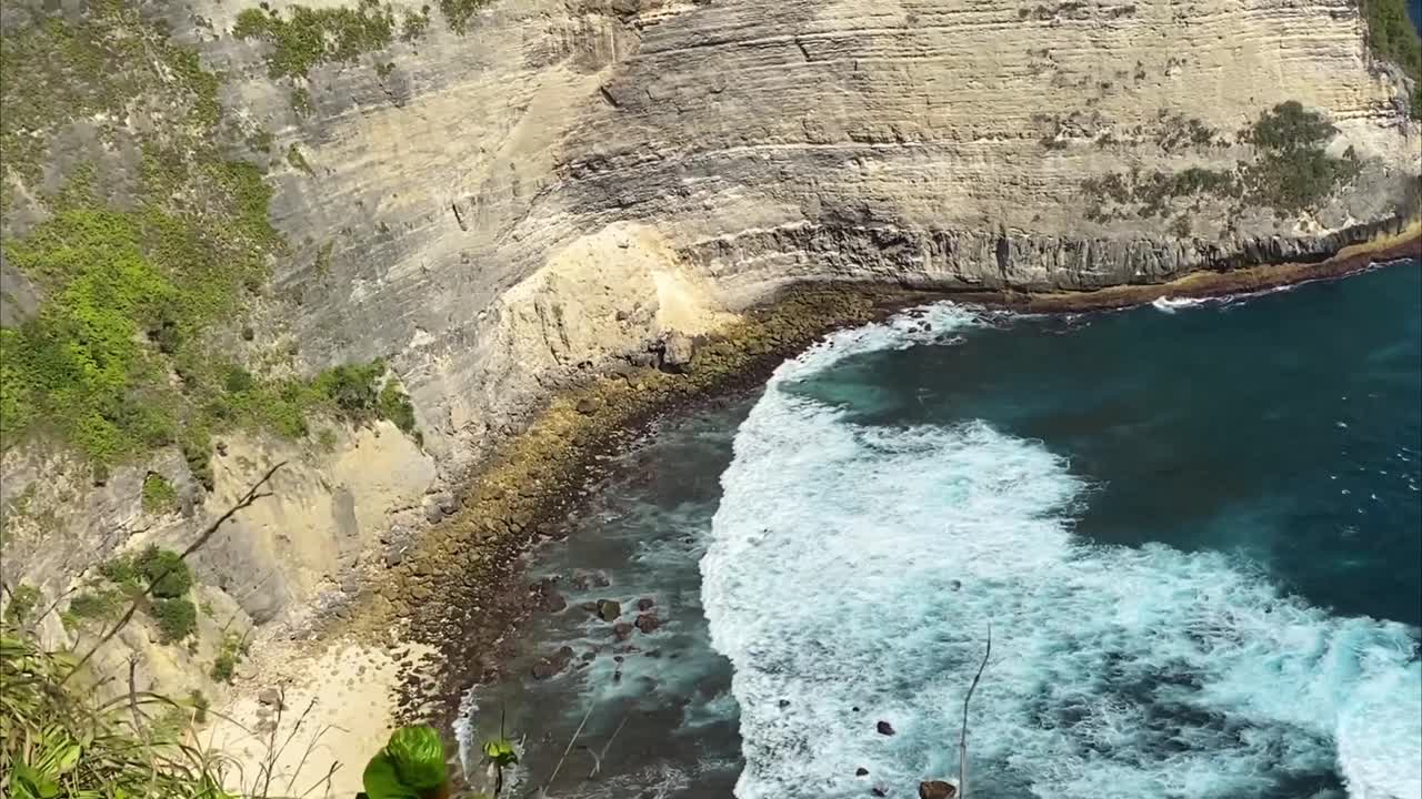 Virgin Beach from Cliffs with a View Overlooking the Bay in Bali, Indonesia.