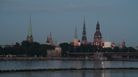 evening in historical center of old riga