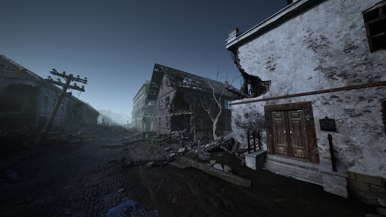 재난 후 폐허가 된 도시