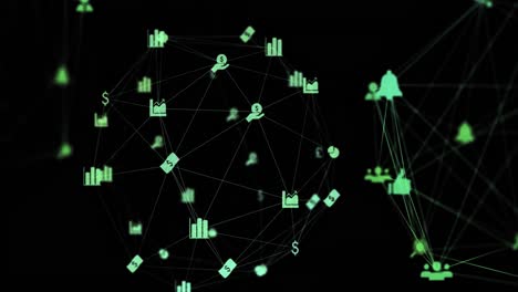 Animation-of-network-of-connections-on-black-background