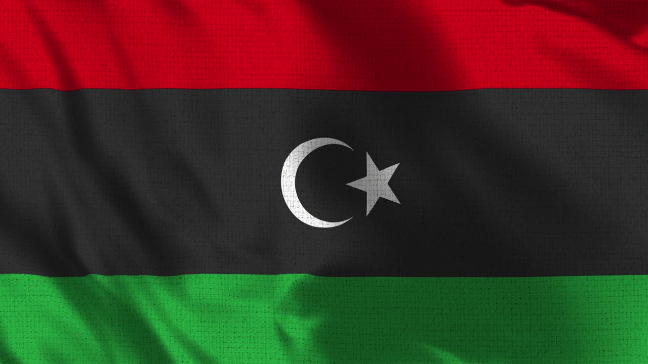 Realistic 4K 30 fps flag of the Libya